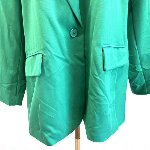 NWT INTEMPO Women Long Sleeve One Button Lined Green Blazer Jacket Plus Size 3X - Picture 5 of 14